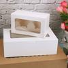 10Pcs Cupcake Boxes Cake Boxes with Clear Window 2/4/6 Holes Muffin Boxes for Holidays Weddings Birthdays Party Favors