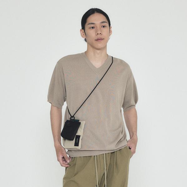 Two-white storage necklace pouch (beige), AM23B0202-7000021518