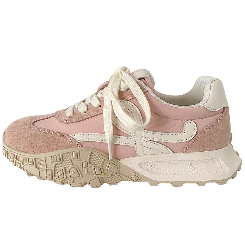 

XY-A505 latex insole/platform waffle dad shoes women s shoes pink Hong Kong style retro 2025 new sports shoes 40 рожевий