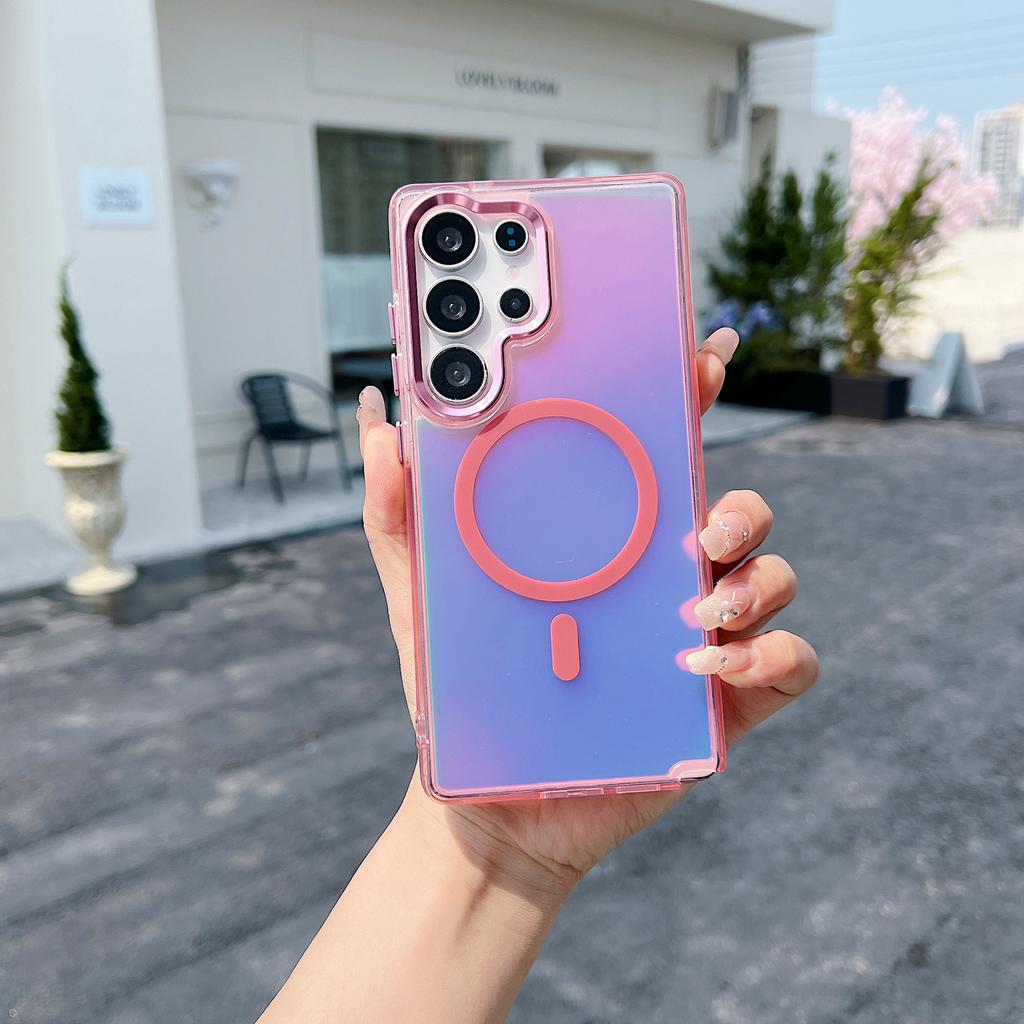 For Samsung Galaxy S25 Ultra Case Compatible with MagSafe Color Changing TPU Phone Back Cover