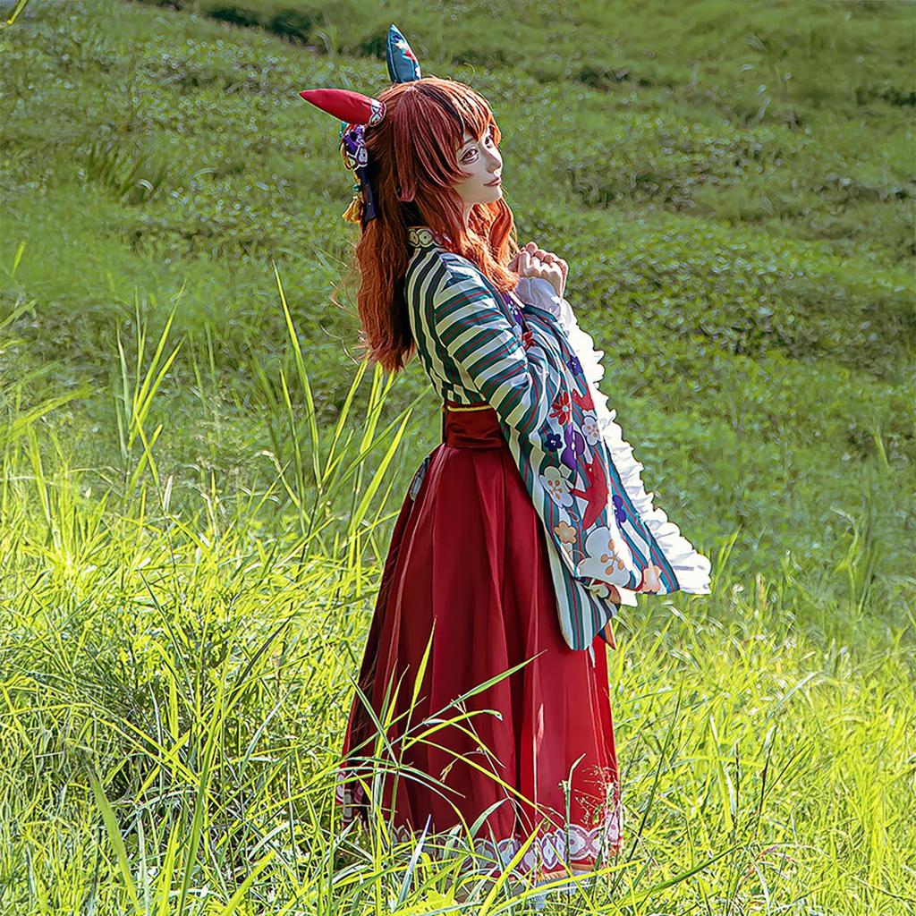 [Milky Time] Uma Musume Nice Nature Cosplay Halloween Anime Hakama Furisode (M)