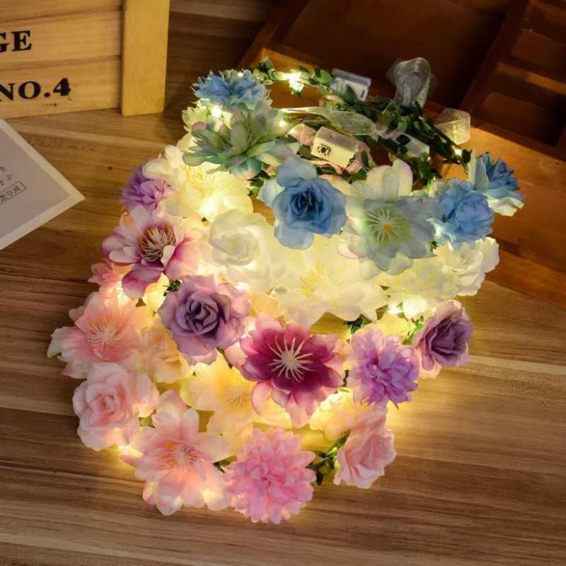 European Night Market Bestseller: Luminous Flower Garland Headband for All Ages