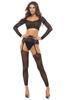 Ensemble 2 Pièces, Top Et Bas Porte Jarretelles Ren7117 Blk