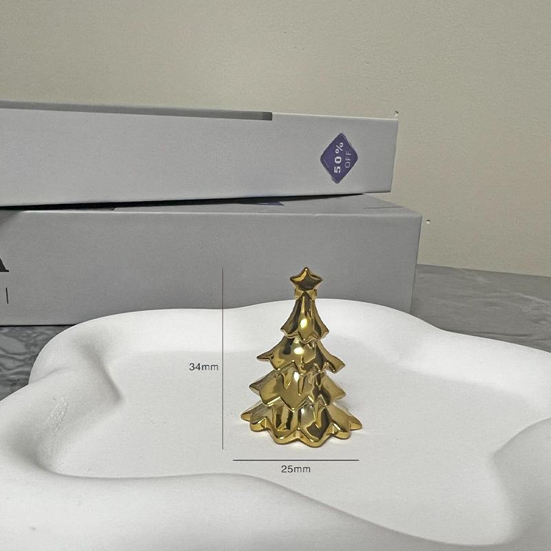 

Christmas Tree Ornament Ceramic Cup Lid Handle Decoration Christmas Mini Desktop Ornaments золотой