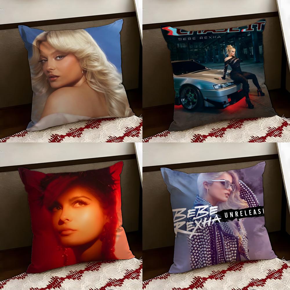 American singer Bebe Rexha Cushion Cover Reversible Soft Durable Pillow Cover Home Car MultiScene Use for Daily Comfort