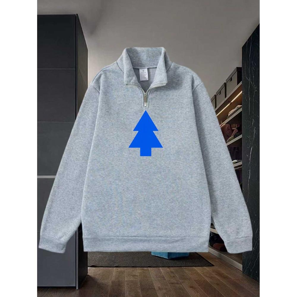 Pine Half High Collar Zipper Sweatshirt Men's Fashion Hoodie Spring and Autumn New Men's Cold and Warm Top