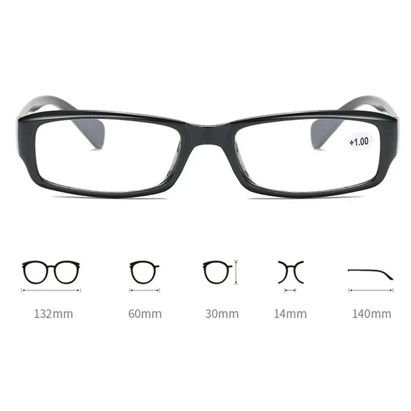 Reading Eyeglasses Rectangle Frame Clear Lens Design Glasses for Man Woman Ultralight Resin HD Presbyopic Eyeglasses