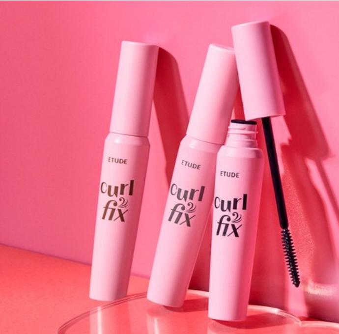 ETUDE Curl Fix Mascara Black 8g + Curler Set – Waterproof Long Lasting Volume