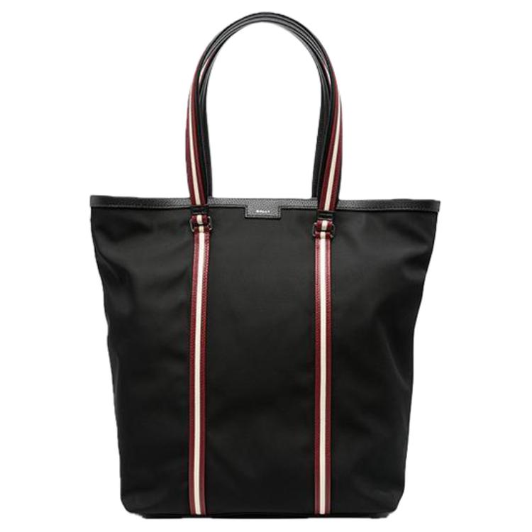 Bally Plain Minimalist Zipper Closure Fabric And Leather Shoulder Tote Bag Large Men Bags Black 6307008