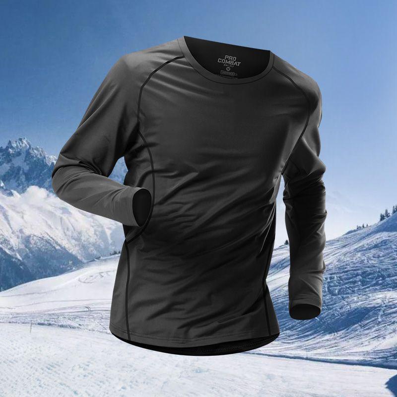 Men's Quick-Dry Compression Base Layer for Skiing, Running & Fitness - Winter Warm Plus Velvet