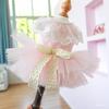 1PC Pet Clothing Dog Cat Spring Summer Thin Pink Bow Mesh Lace Collar Princess Dress Suitable for Small and Medium Sized Dogs