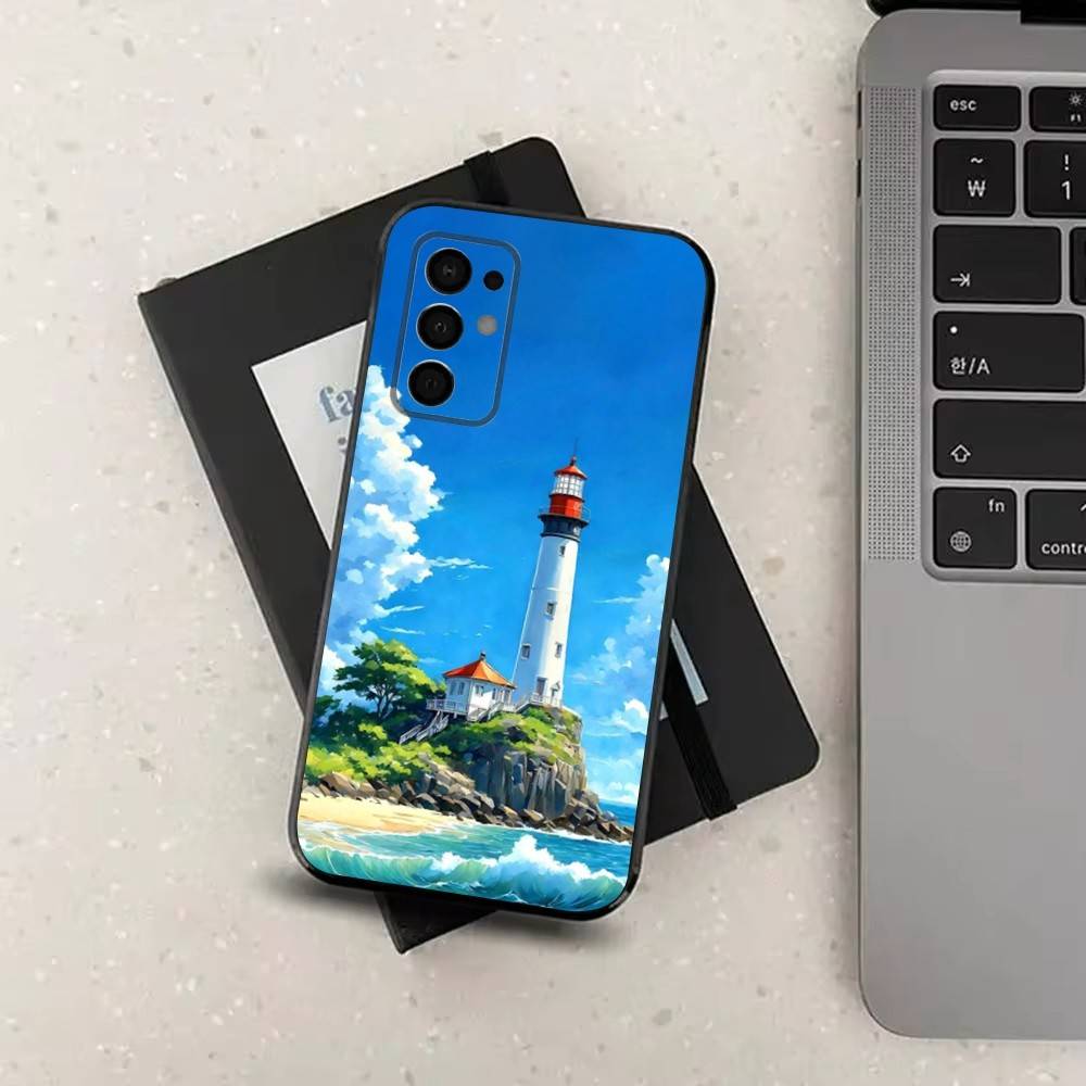 Anime Lighthouse Case For Samsung Galaxy A73,52,71,22,Note,31,8,9,53,32,72,41,J7,Soft Black Silicone Cover