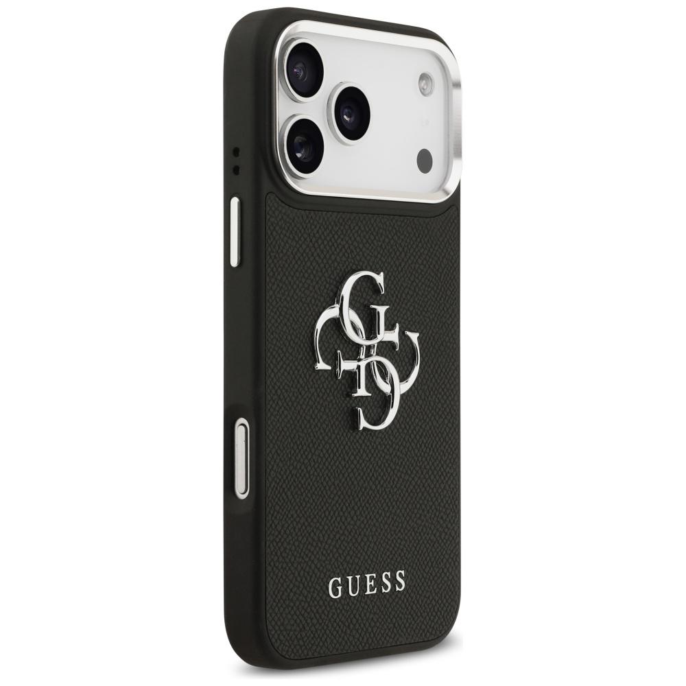 Guess Grained Big 4G Classic Logo case for iPhone 17 Pro Max black