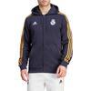 adidas Logo-Print Kapuzen-Kordelzug Bequeme Jacke Herrenjacke Legend-Ink HY0619
