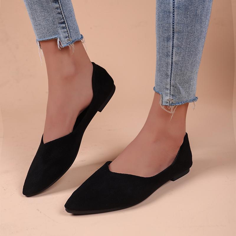 Woman Flats Flock Ballerina Lightweight Flat Loafers Elegant Soft Sole Mom Shoes for Women Mary Jane Shoes Zapatos De Mujer