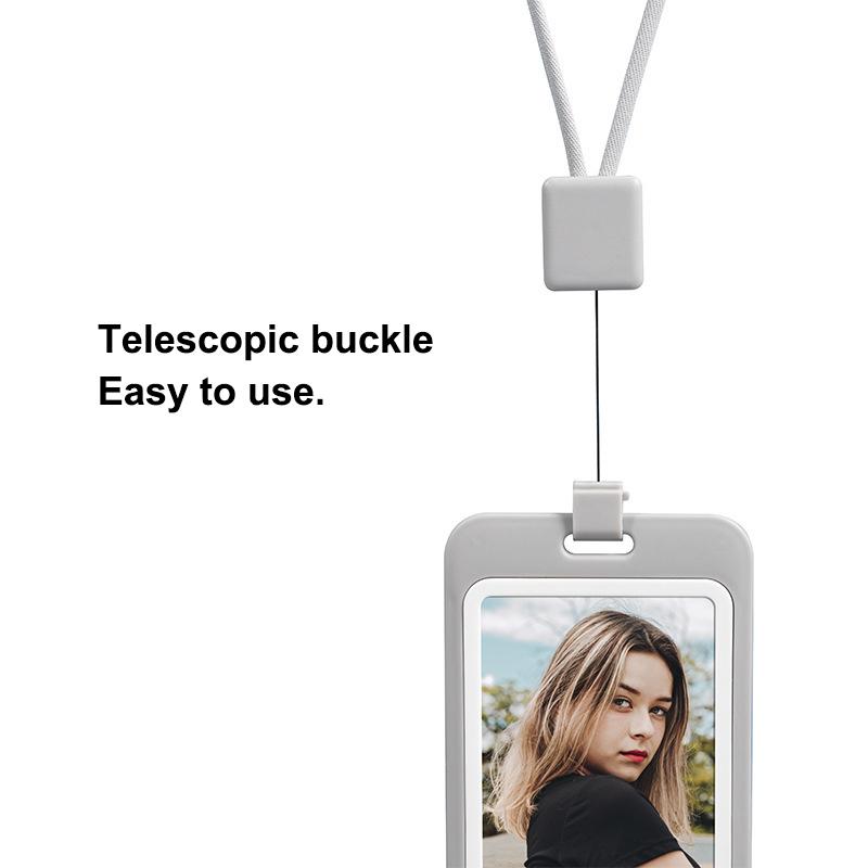 Portable Retractable Lanyard Card Sleeve Clear Simple Card Case With Retractable Reel Transparent Identification Card Holder