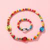 Süßes buntes Kinder-Schmuckset im koreanischen Stil: Holzperlenarmband & Halskette
