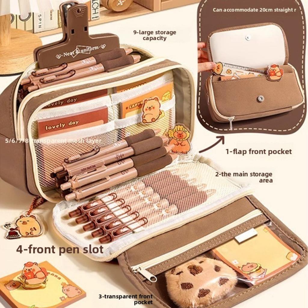 Dolphin Nine Layer Pen Bag Large Capacity Pain Pack Pen Bag Multi Functional Stationery Box Pen Box Back To School Season