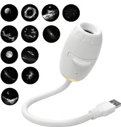 Salange USB Star Projector Night Light for Car Roof and Bedroom Ceiling Moon Saturn Projector Lamp