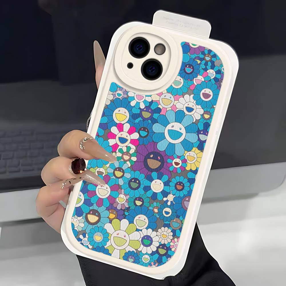 Art Japanese M-Murakami Artisti T-Takash Phone Case For IPhone 16 15 14 11 12 13 Pro Max Plus Back Leather Shell