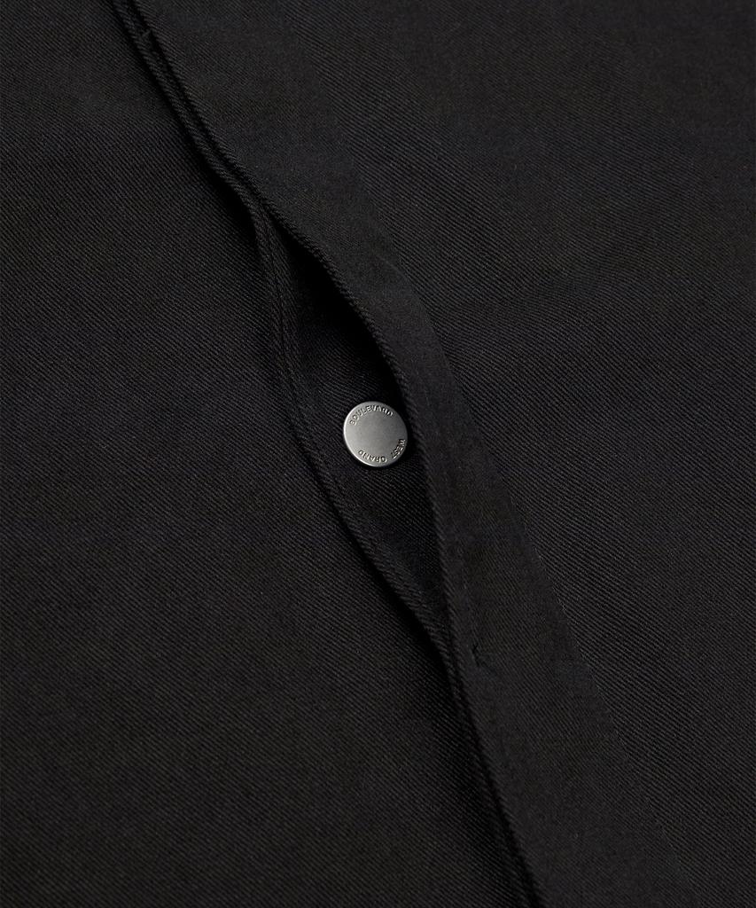West Grand Boulevard Hidden Button Soft Cotton Trucker Jacket Black