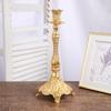Luxurious European Taper Candle Holders Luxurious Carved Gold Metal Candelabra Enhancing Living Space Aesthetic Decors