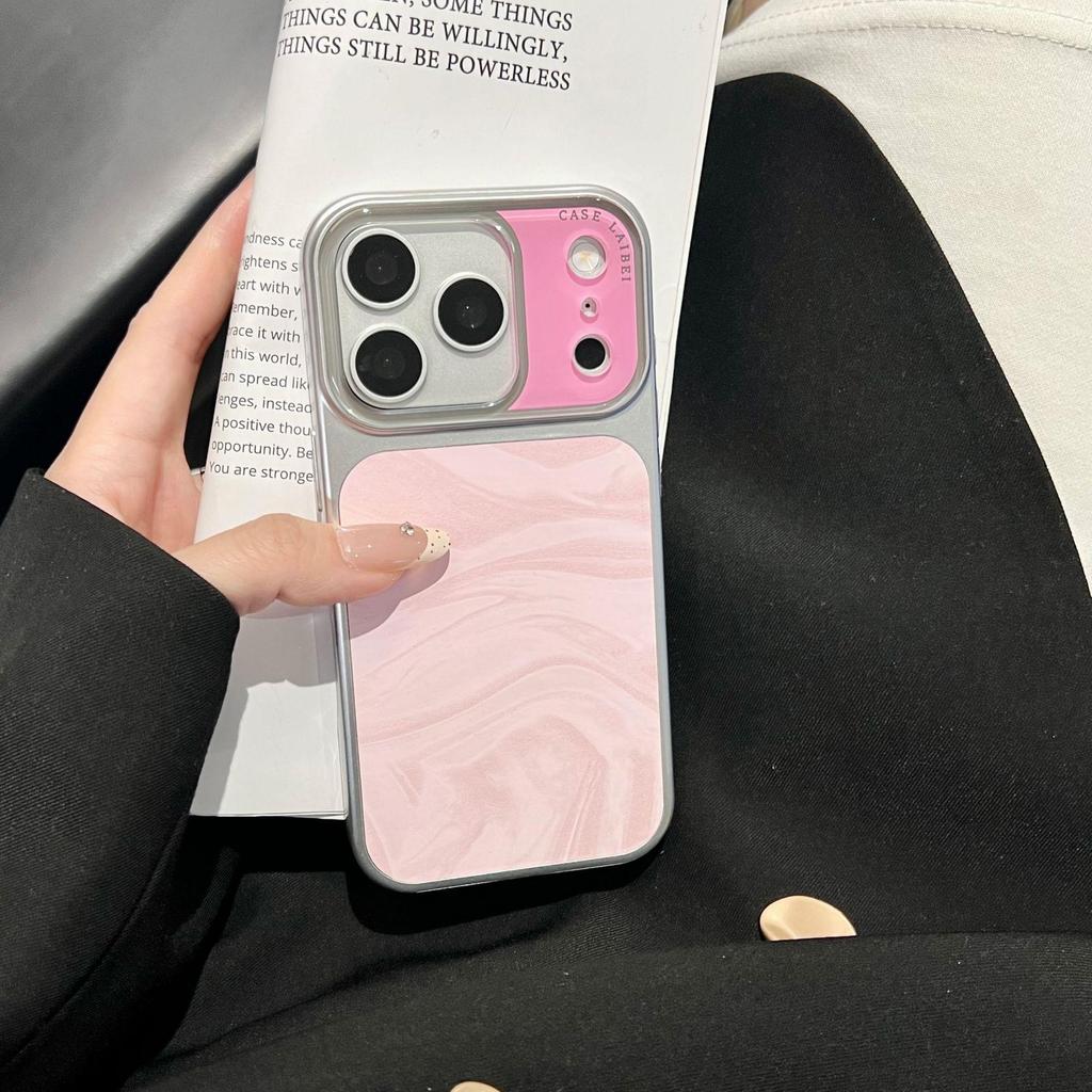 Premium Silber Wasserwellen Hülle für iPhone 14/15/16/17 Pro Max