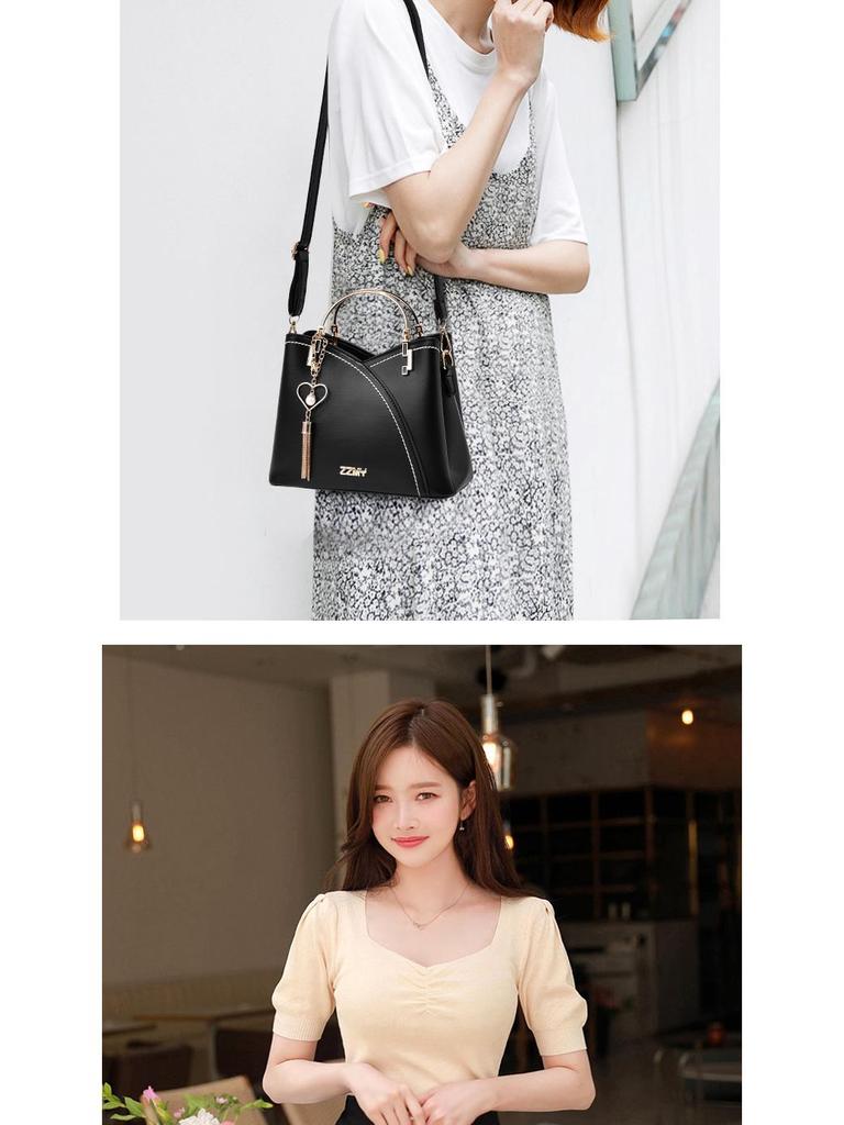 2025 Women's Trendy Korean Style Color Block Handbag, Large Capacity Single Shoulder Crossbody Bag