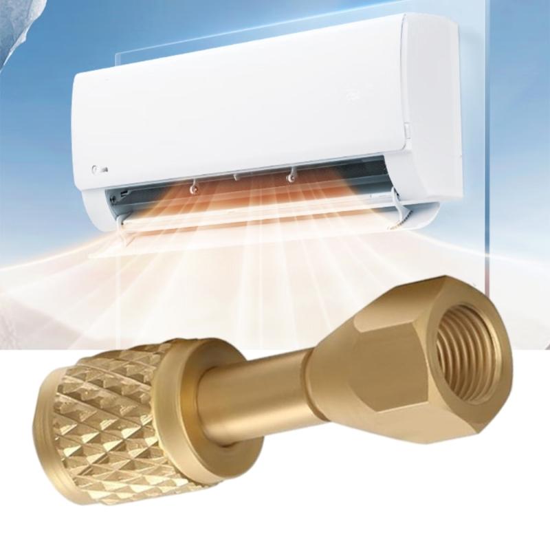 Permanent Bronze Thread Processor for Air Conditioning Systems 1/8NPT Male To 1/4SAE Female Pressure Measure Connection