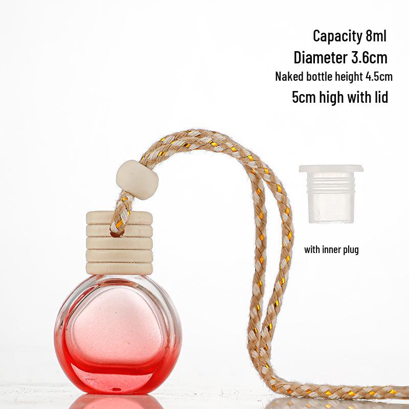 Gradient Car Air Freshener Glass Pendant, Transparent Aroma Diffuser Bottle, Empty for Fragrance 