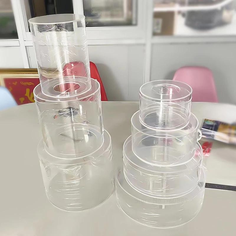 New Acrylic Cake Display Board Base Square Round Clear Cake Stand Cake Edge Smoother Scraper Tray Baking Dessert Tools DIY Decor