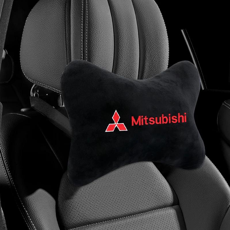 Autonekkussens Pak Hoofdsteun zacht Korte pluche Universeel Voor Mitsubishi Lancer Asx Outlander Pajero l200 Galant Autokussen