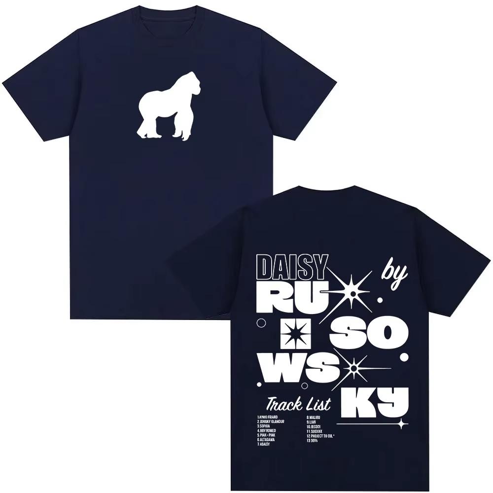 Rapper Rusowsky Madrid Daisy Tour 2026 Album T-Shirt Unisex HipHop Mode Popmusik Sommer Druck 100% Reine Baumwolle T-Shirt
