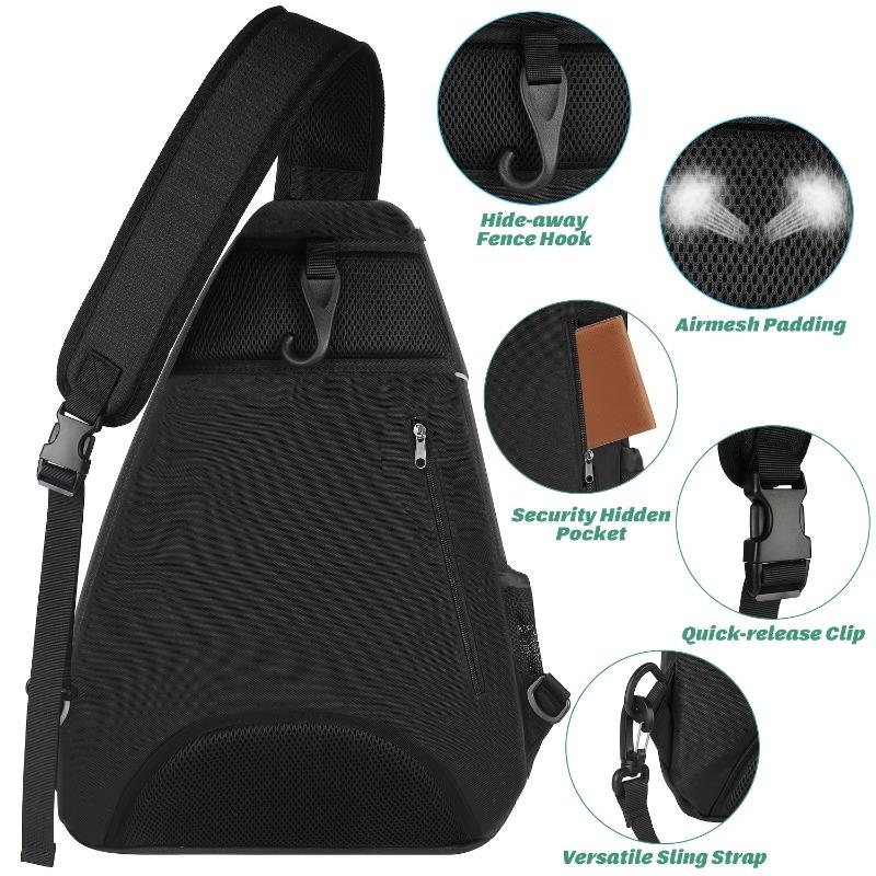 1Pc Unisex Tennis Backpack - Durable Polyester Sports Bag with Multiple Compartments, Adjustable Shoulder Straps and Safety Zip Closure For