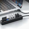8 In 1 USB Hub with 6 USB 2.0 Ports, 1 TF Card Reader, 1 SD Card Slot - Multi-Function External Combi Adapter