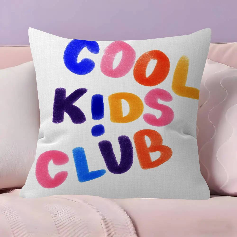 Modern Cartoon Cool Kids Club Cushion Cover Inches Farmhouse Decor Home Throw Pillow Covers for Couch Decorations