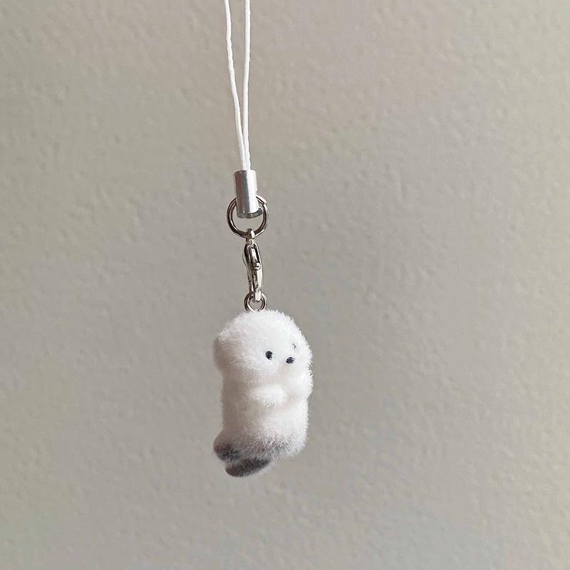 

Флокированная морская выдра брелок для телефона мультяшное животное кукла подвеска чехол для наушников шнурок сумка декор