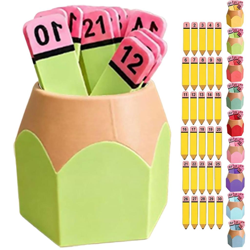 30 Pencil Shaped Wooden Drawing Sticks for Management and Student Grouping