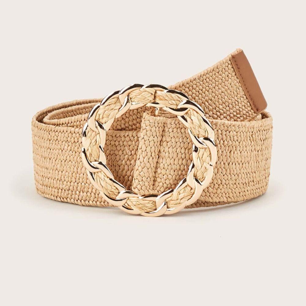 

1PC Braided Wide Waistband No Holes Waist Ornament Fashion Versatile Belt Women
