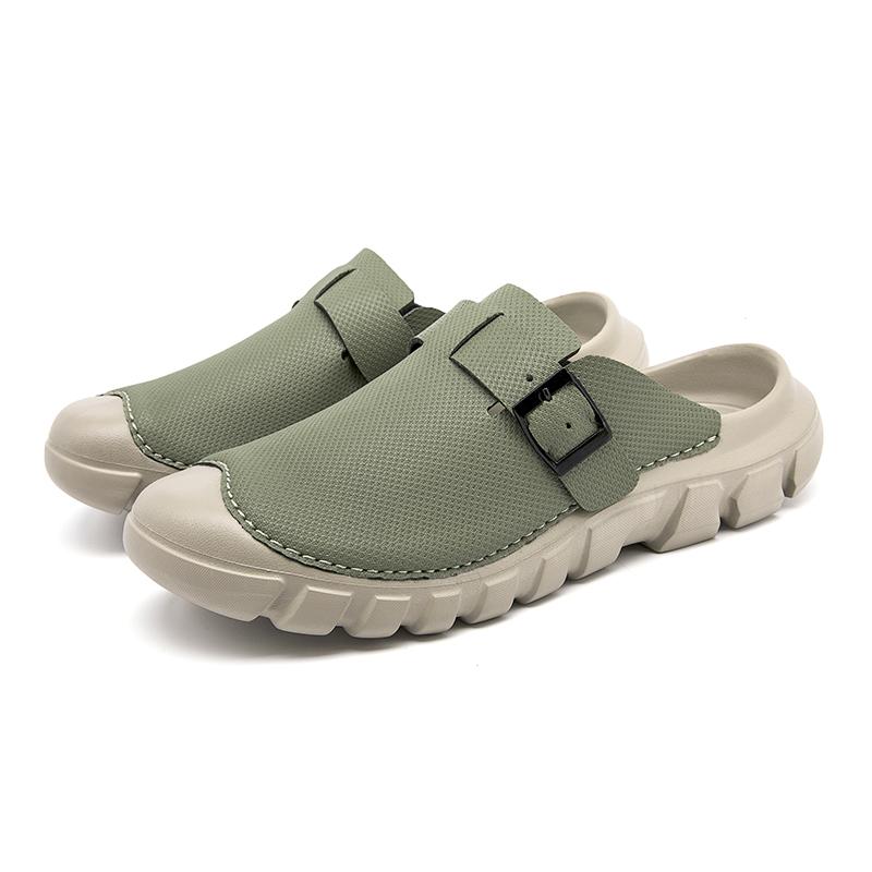 Summer Mens Casual Shoes Mesh Breathable Half Slippers Fashion Walking Sneakers Handmade Male Sandals Lightweight Non-slip Clogs