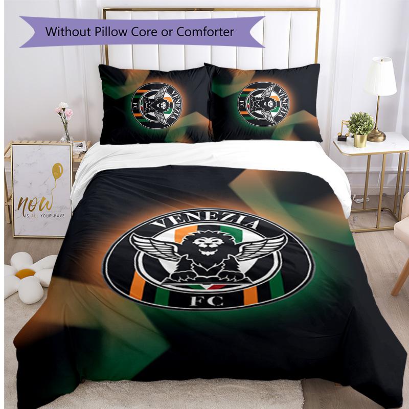Venezia FC Football Printed 3 Pieces Bedding Set, Comfortable Skin Friendly Bedroom Duvet Cover Set