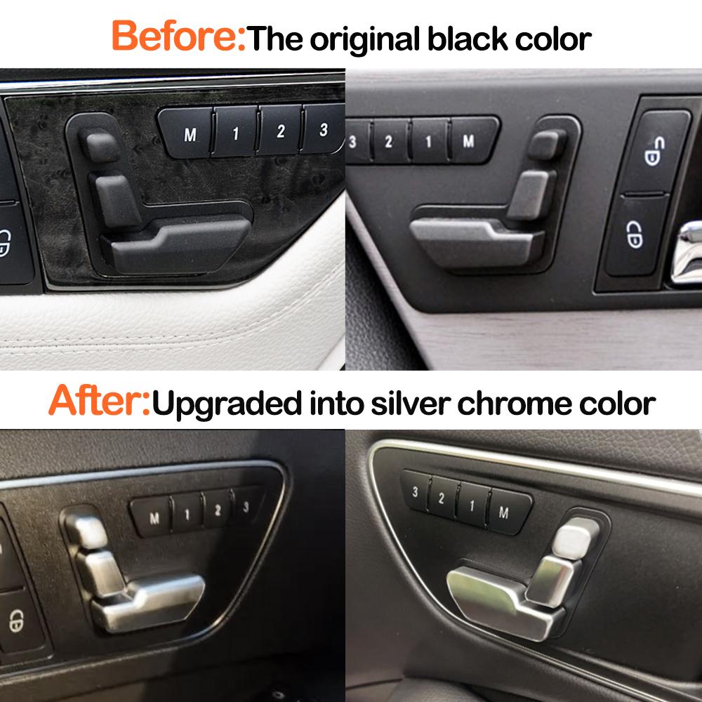 Car Front Seat Backrest Headrest Adjust Switch Button Cover For Benz C E GLK ML GL CLS Class W204 X204 W166 W207 W212 W218