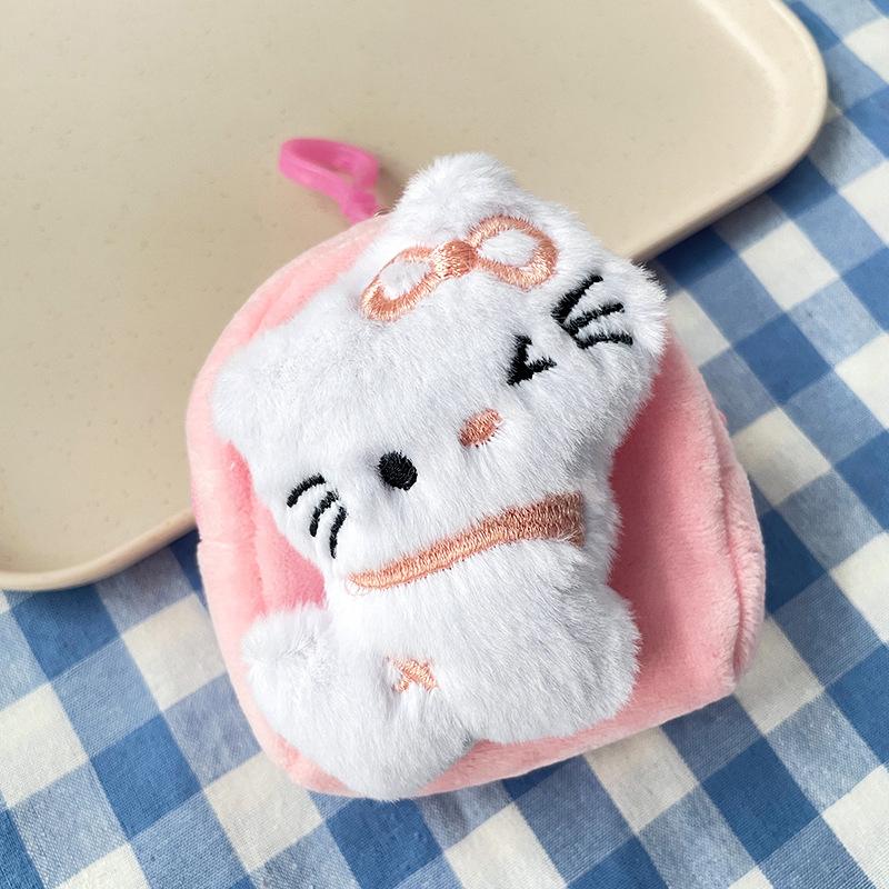 Cute Anime Cartoon Kt Cat Earphone Bag Creative  Schoolbag Decoration Portable Kawaii Mini Coin Purse Birthday Gifts