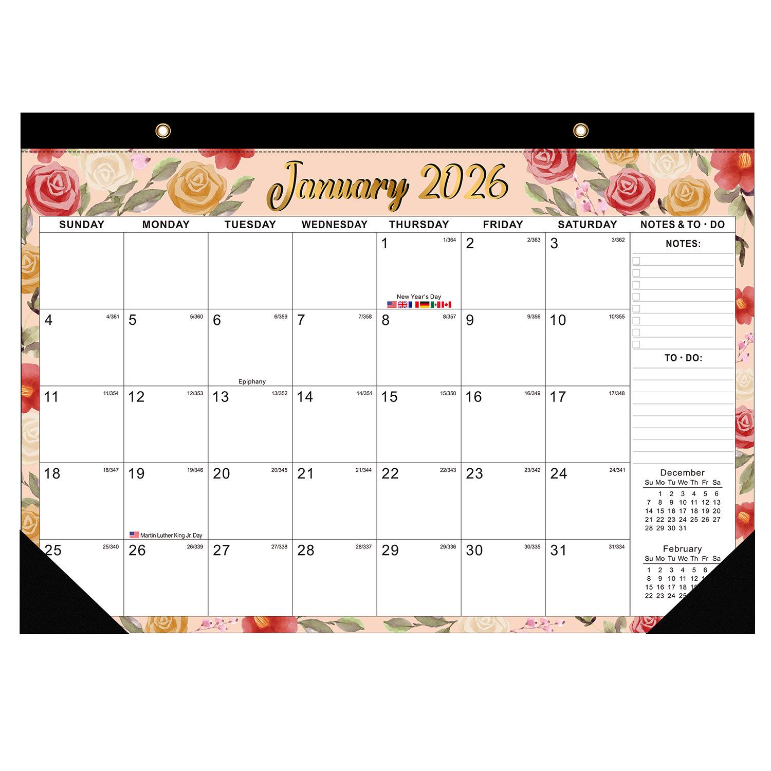 2027 English 18-Month Bestseller Wall  Desktop Calendar