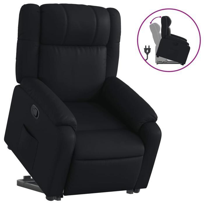 VidaXL Fauteuil Inclinable, Chaise de Relaxation avec Dossier, Siège avec Accoudoirs, Fauteuil TV de Salon, Moderne, Noir 3205150