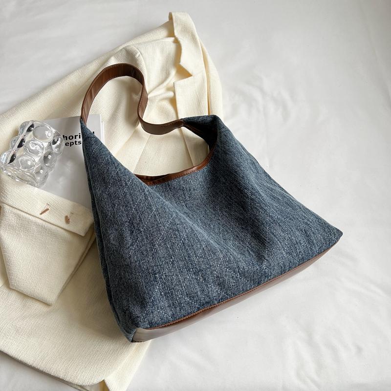 Denim Hobo Bag Large Capacity Shoulder Bag Women's Casual Handbag Everyday Style