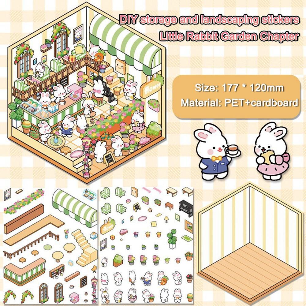 

Cute Princess Capibara 3D Landscape Stickers Pocket Cabin Scene Sticker for Adult Children 6