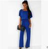 2024 Trendy Women's Summer Button Tie Short Sleeve Jumpsuit