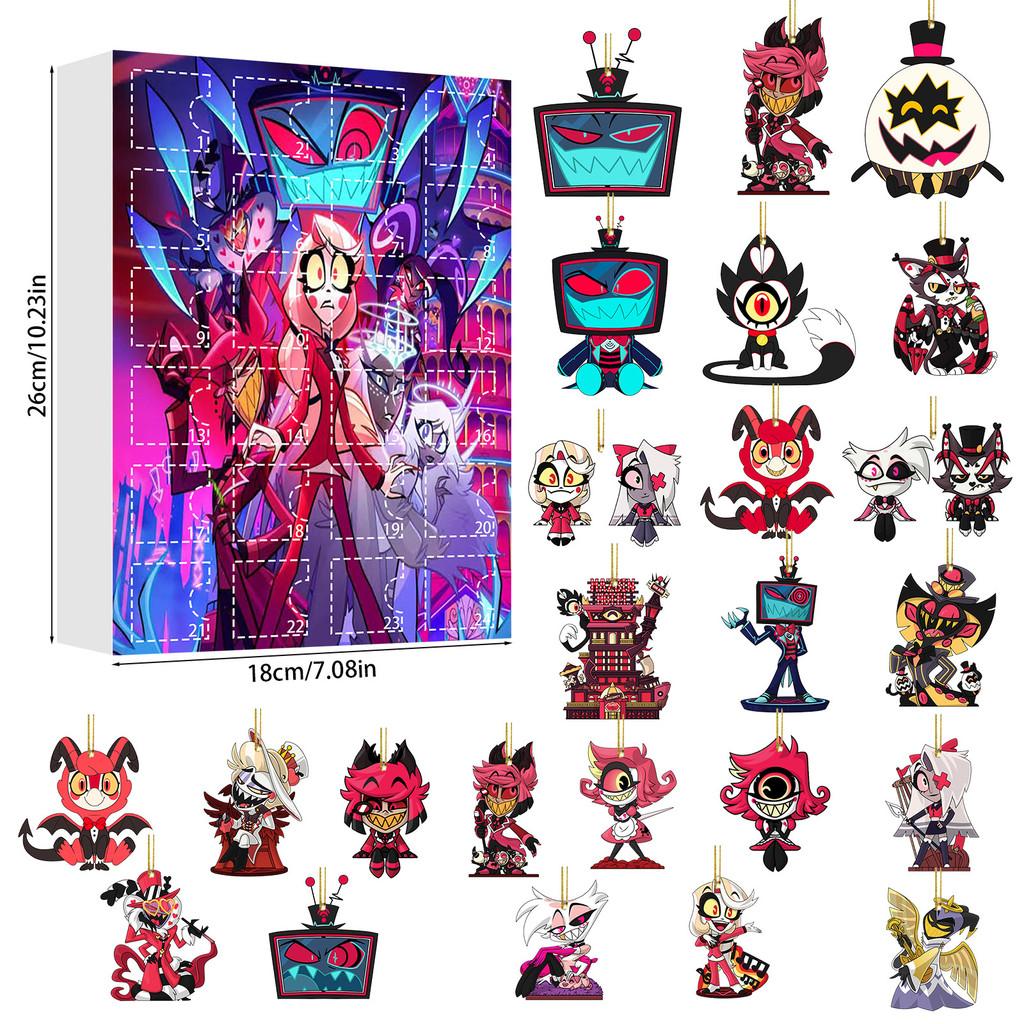 Hazbin Hotel Christmas Countdown Calendar With Acrylic Decorations For Holiday Gifts