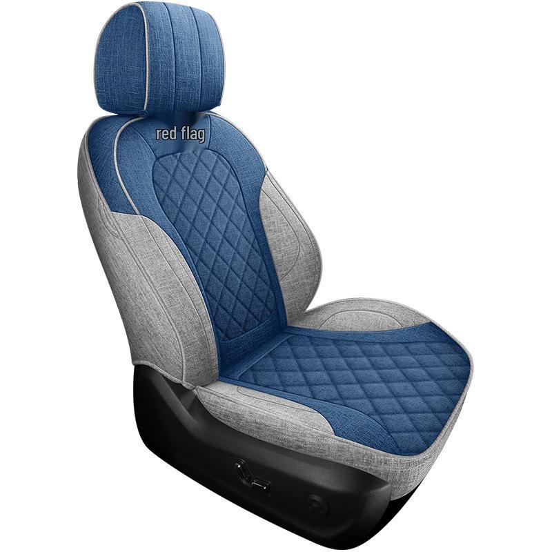 Hongqi HS5 Universal Car Seat Cover - Four Seasons Linen Fabric Full Coverage Cushion